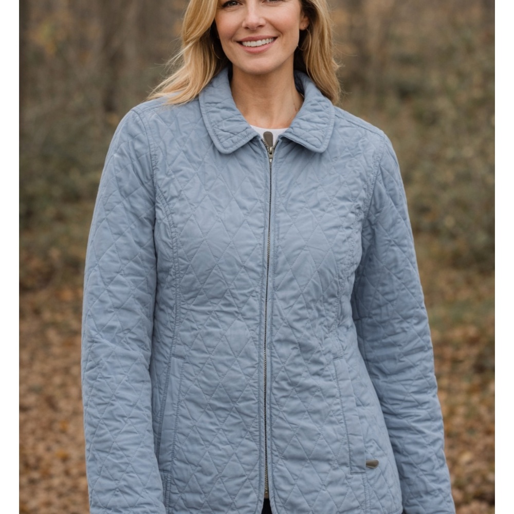 L.L. Bean Women's Blue Quilted spring Jacket size large